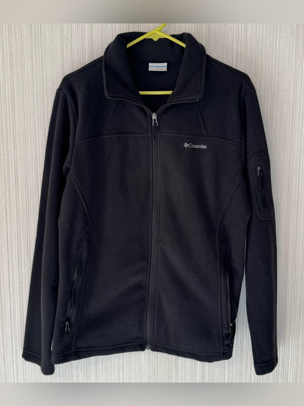 Columbia Men’s Fleece Full Zip Black Jacket Coat Large